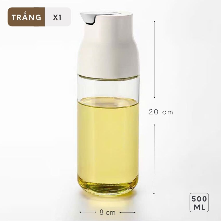 Chai đựng dầu ăn thủy tinh thông minh FEEKA cao cấp nắp tự đóng mở, bình đựng dầu ăn thủy tinh có đế silicon chống trượt - DLGVDARD01TR