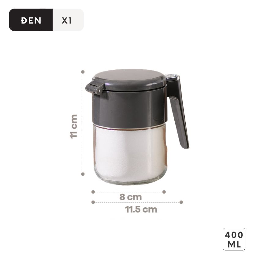 Lọ đựng gia vị thủy tinh 400 ml FEEKA chống ẩm, hũ thủy tinh đựng gia vị cao cấp chống ngập thìa xúc - BQGVTXTR01DE