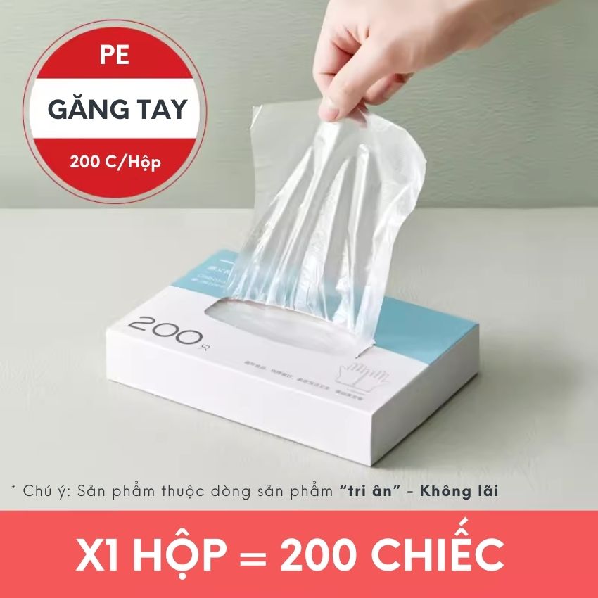 Găng tay nilon nấu ăn dùng 1 lần siêu dai, bao tay nilong trong suốt nhựa PE an toàn - DXGT1L01200