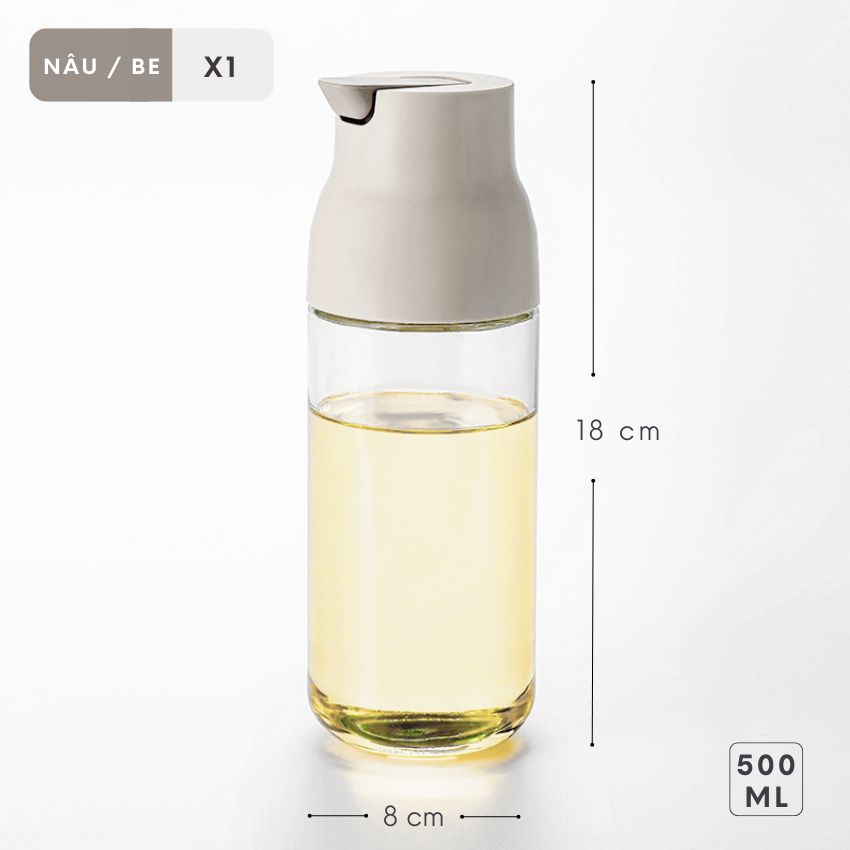 Chai đựng dầu ăn thủy tinh thông minh FEEKA cao cấp nắp tự đóng mở, bình đựng dầu ăn thủy tinh có đế silicon chống trượt - DLGVDARD01TR
