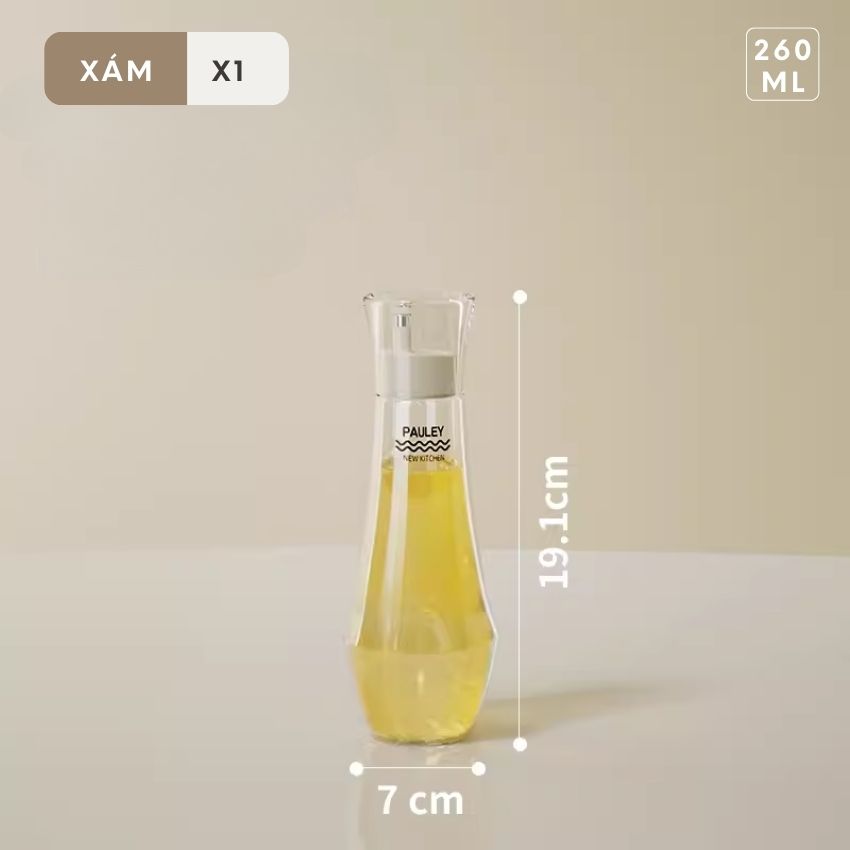 Chai đựng dầu ăn thủy tinh FEEKA 150 - 260ml để bàn ăn, bình đựng dầu ăn thủy tinh nắp xoáy siêu kín - IGGVDARD01260