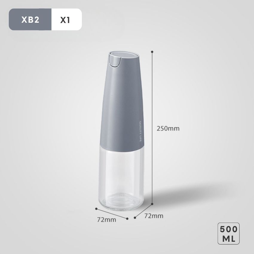 Bình đựng dầu ăn thông minh 500 ml tự đóng mở nắp , chai đựng dầu ăn thủy tinh cao cấp sang trọng - PMGVDARD06TR500