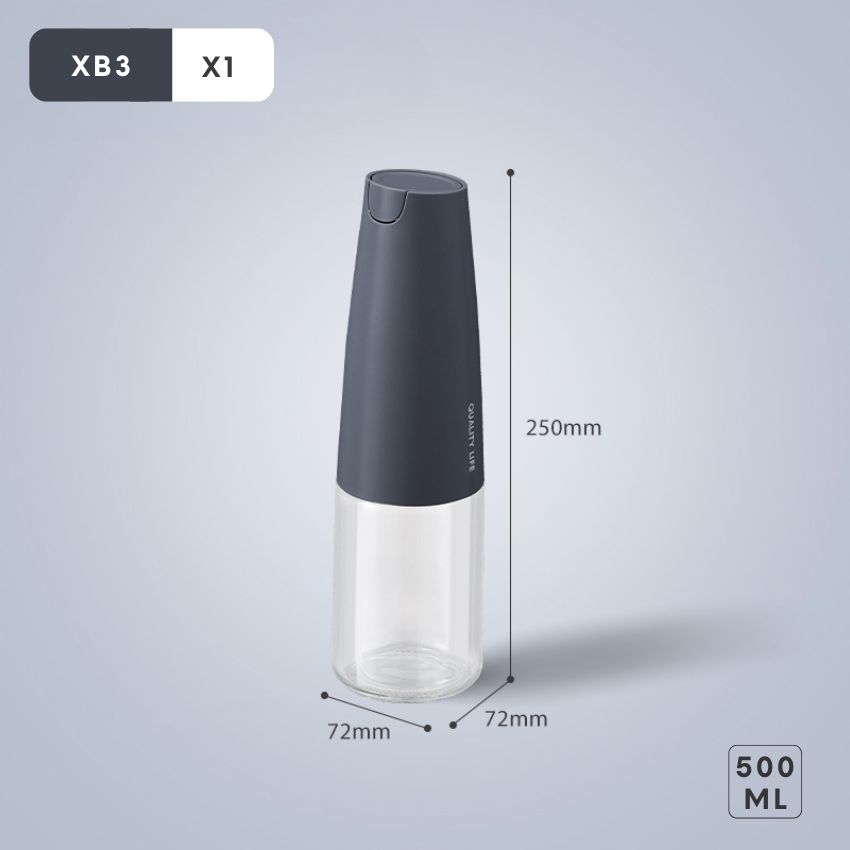 Bình đựng dầu ăn thông minh 500 ml tự đóng mở nắp , chai đựng dầu ăn thủy tinh cao cấp sang trọng - PMGVDARD06TR500