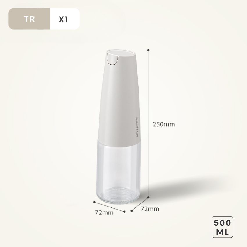 Bình đựng dầu ăn thông minh 500 ml tự đóng mở nắp , chai đựng dầu ăn thủy tinh cao cấp sang trọng - PMGVDARD06TR500