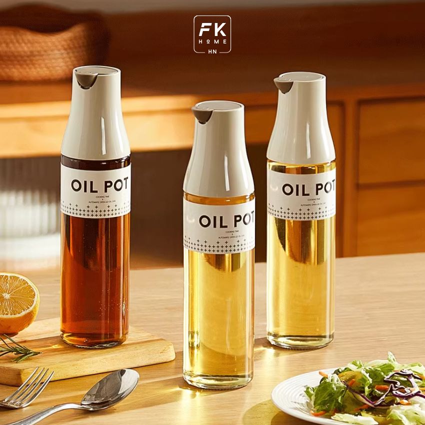 Bình đựng dầu ăn thông minh FEEKA nắp tự đóng mở, chai đựng dầu ăn thủy tinh cao cấp sang trọng - PMGVDARDRSTR500