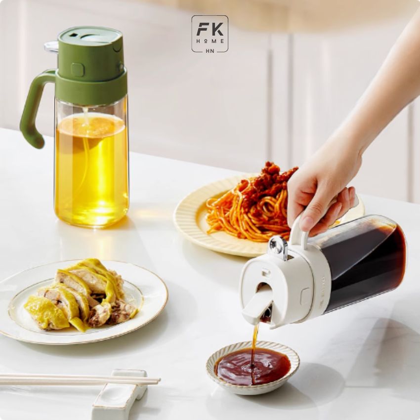 Bình đựng dầu ăn thông minh FEEKA nắp tự đóng mở, chai đựng dầu ăn thủy tinh cao cấp sang trọng - PMGVDAXR01TR