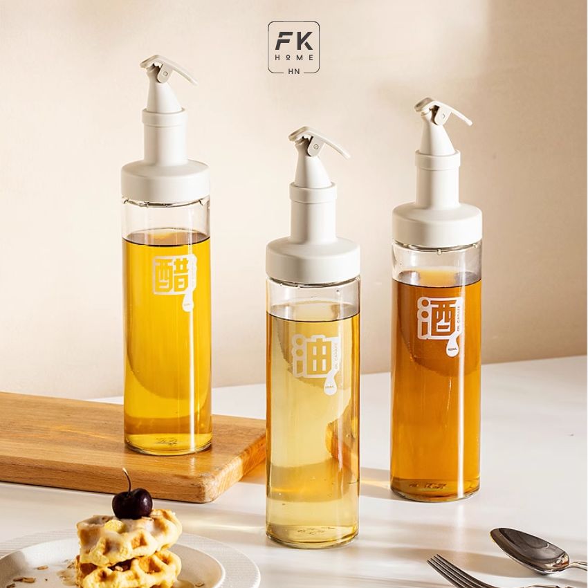 Bình đựng dầu ăn thủy tinh FEEKA chống rò rỉ, chai đựng dầu ăn thủy tinh cao cấp sang trọng - IGGVDARD01TR