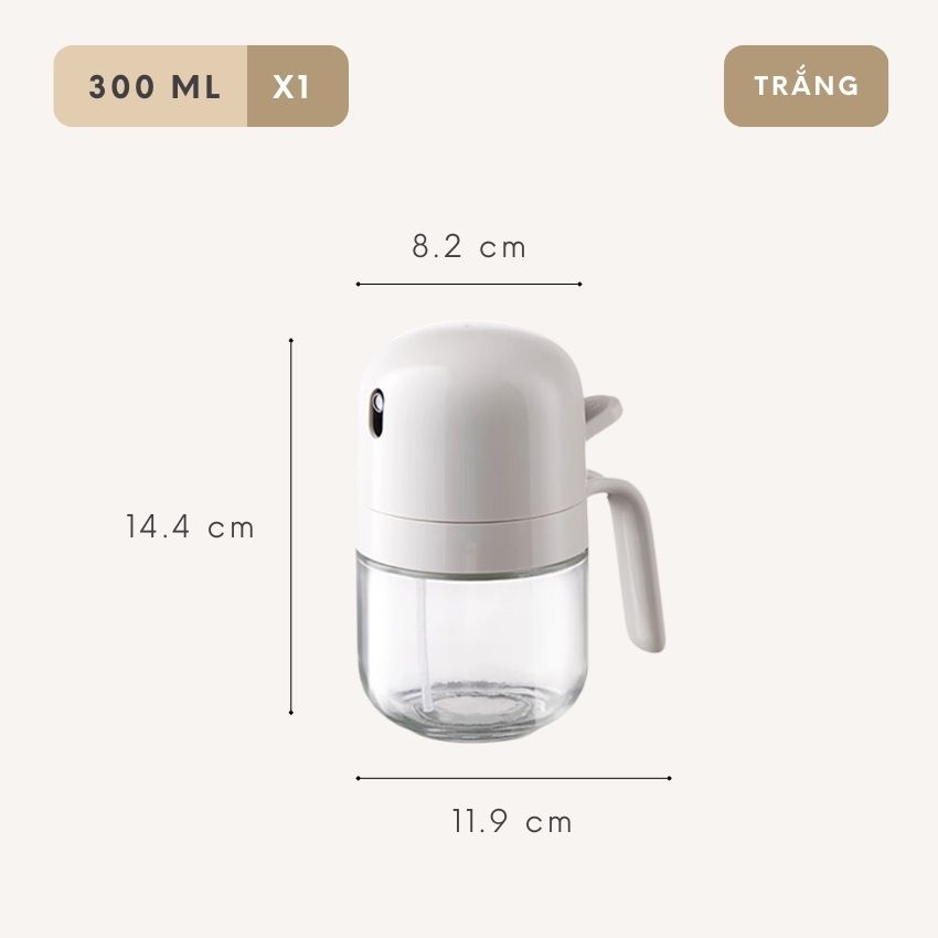 Chai xịt dầu ăn thủy tinh phun sương thông minh FEEKA thủy tinh cao cấp, bình xịt dầu ăn thủy tinh chống dây rớt - PMGVDAXD03TR