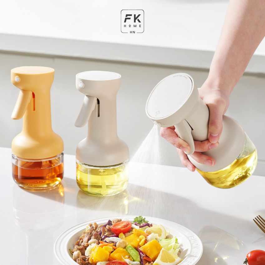 Chai xịt dầu ăn thủy tinh phun sương thông minh FEEKA thủy tinh cao cấp, bình xịt dầu ăn thủy tinh chống dây rớt - IGGVDAXDVITTR450