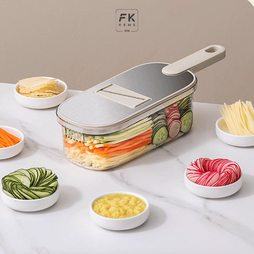 Bộ nạo sợi rau củ đa năng FEEKA 6 lưỡi dao, đồ bào rau củ INOX đa năng cao cấp nhỏ gọn - PMNACB021IN