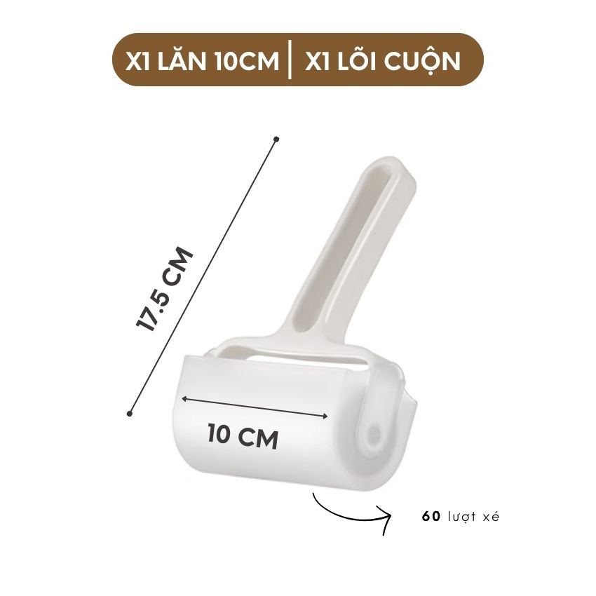 Cây lăn bụi quần áo 10 cm đa năng FEEKA có móc treo, chổi lăn bụi giường ghế sofa và lông chó mèo - DLCHLB1L01TR10