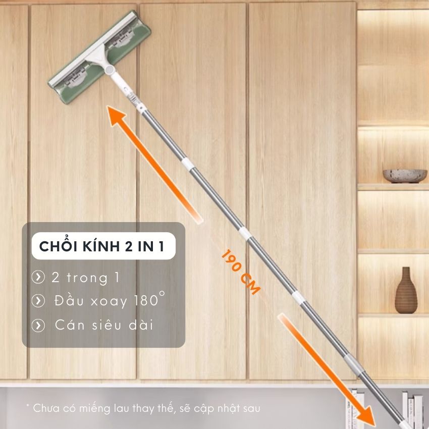 Cây lau kẹp khăn lau nhà, lau tủ bếp đa năng xoay 360 độ, chổi lau nhà tiện lợi khăn lau - DPCHKK03