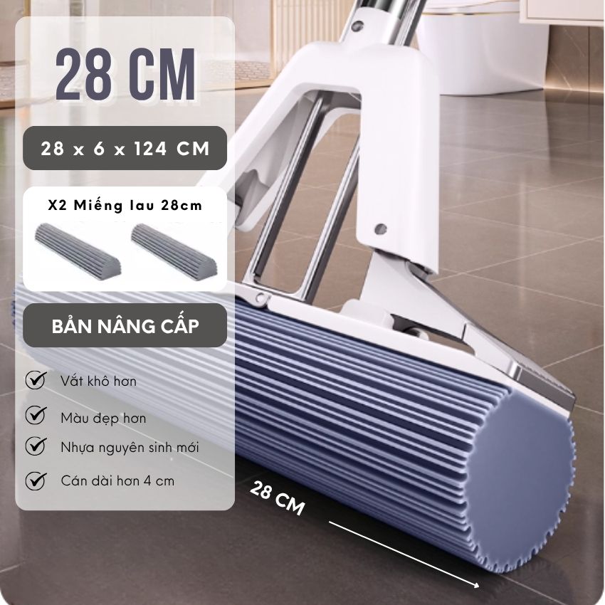Cây lau nhà thông minh siêu thấm hút phiên bản cải tiến 2023, chổi lau nhà bọt biển siêu thấm hút - JBCHLN2L07028