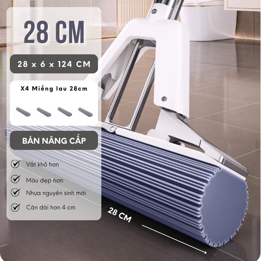 Cây lau nhà thông minh siêu thấm hút phiên bản cải tiến 2023, chổi lau nhà bọt biển siêu thấm hút - JBCHLN2L07028