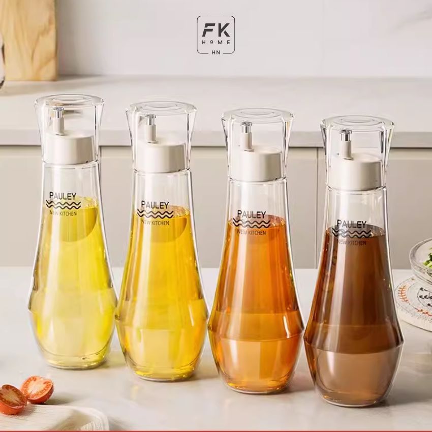 Chai đựng dầu ăn thủy tinh FEEKA 150 - 260ml để bàn ăn, bình đựng dầu ăn thủy tinh nắp xoáy siêu kín - IGGVDARD01260