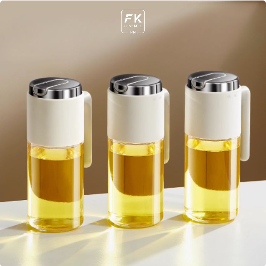 Chai đựng dầu ăn thủy tinh thông minh FEEKA cao cấp nắp tự đóng mở, bình đựng dầu ăn thủy tinh 500ml - DLGVTXRD04TR500
