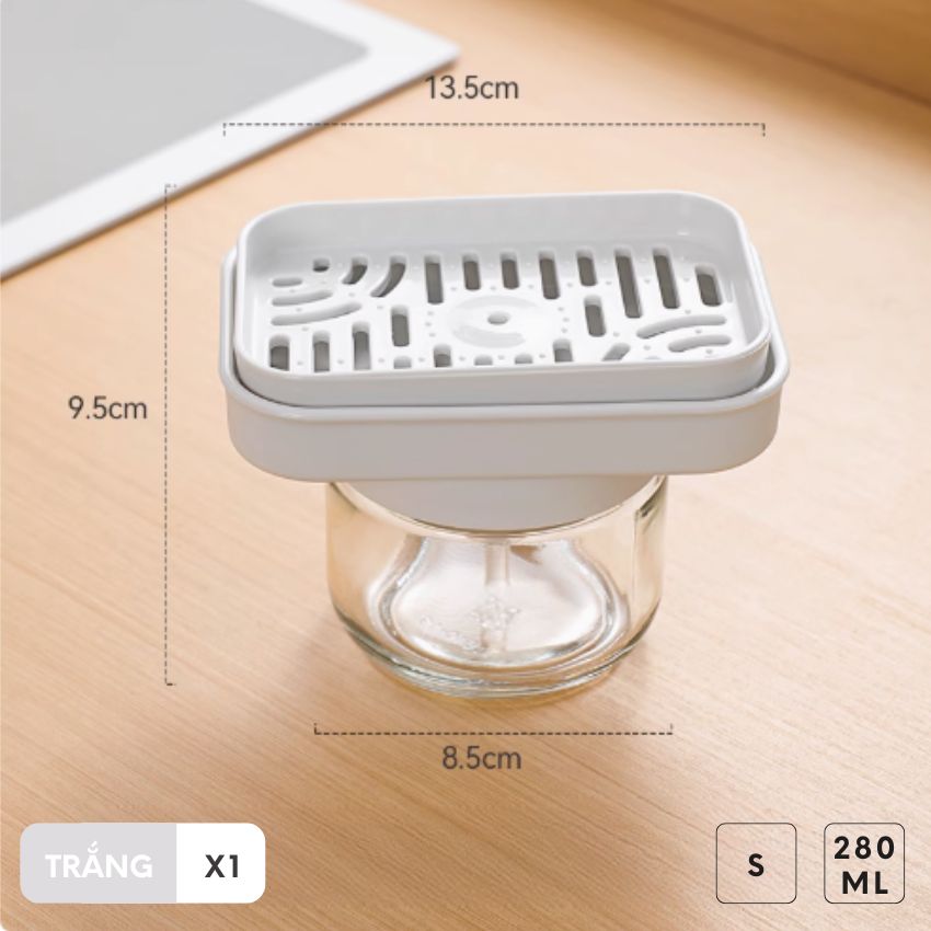Lọ đựng nước rửa bát nhấn để lấy tiện lợi, chai chiết nước rửa bát 280 ml - IGKHCHXPTR01