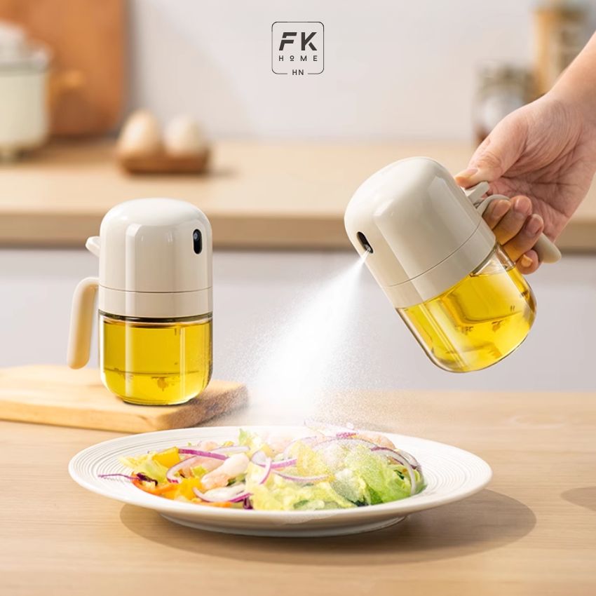 Chai xịt dầu ăn thủy tinh phun sương thông minh FEEKA thủy tinh cao cấp, bình xịt dầu ăn thủy tinh chống dây rớt - PMGVDAXD03TR