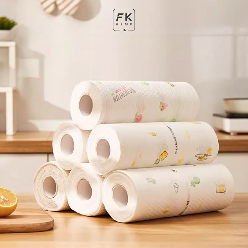 Cuộn giấy lau bếp đa năng, khăn giấy lau dầu mỡ tái sử dụng - BTKHLB01TH