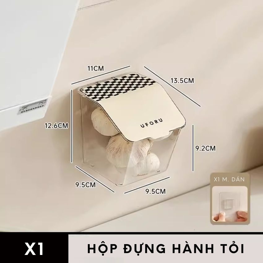 Giỏ đựng hành tỏi ớt treo tường trong nhà bếp, rổ nhựa đựng toi hành ớt và các đồ gia dụng khác - DLHTPTO02PPX1