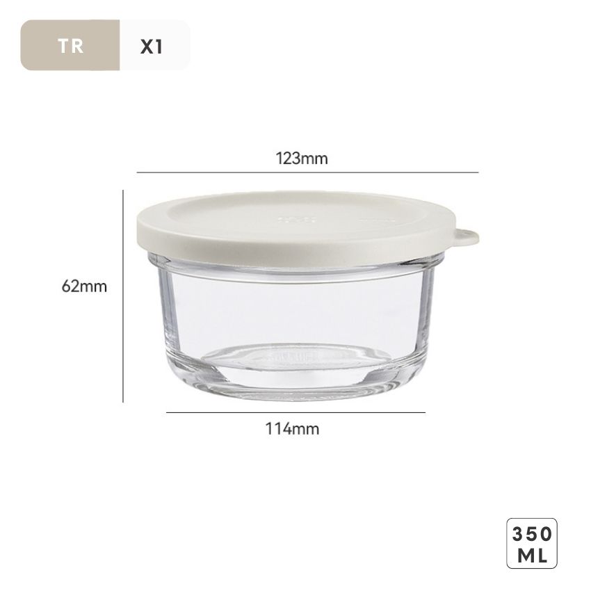 Hộp đựng thực phẩm thủy tinh chịu nhiệt chống ẩm cao cấp, hũ thủy tinh đựng thực phẩm xếp chồng - IGHTPLH03TR350SD