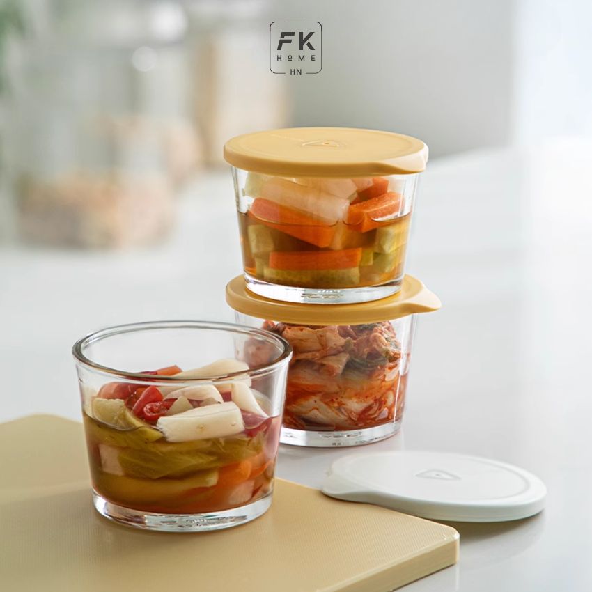 Hộp đựng thực phẩm thủy tinh chịu nhiệt chống ẩm cao cấp, hũ thủy tinh đựng thực phẩm xếp chồng - IGHTPLH02TR260SD