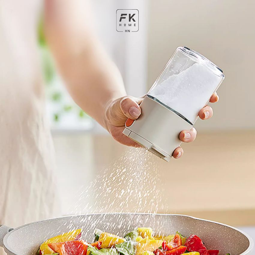 Hũ đựng gia vị muối - tiêu FEEKA cao cấp 180ml, lọ đựng tiêu 2 kiểu rắc thủy tinh chống ẩm - IGGVBO01TR