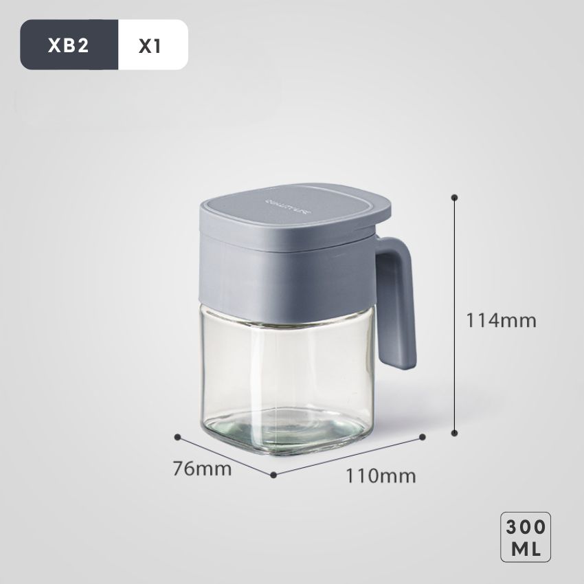 Bình đựng dầu ăn thông minh 500 ml tự đóng mở nắp , chai đựng dầu ăn thủy tinh cao cấp sang trọng - PMGVTX03TR300