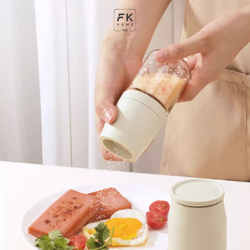 Hũ đựng muối - tiêu FEEKA cao cấp 100ml, hũ đựng gia vị thủy tinh inox 304 chống ẩm - IGGVXT01TR