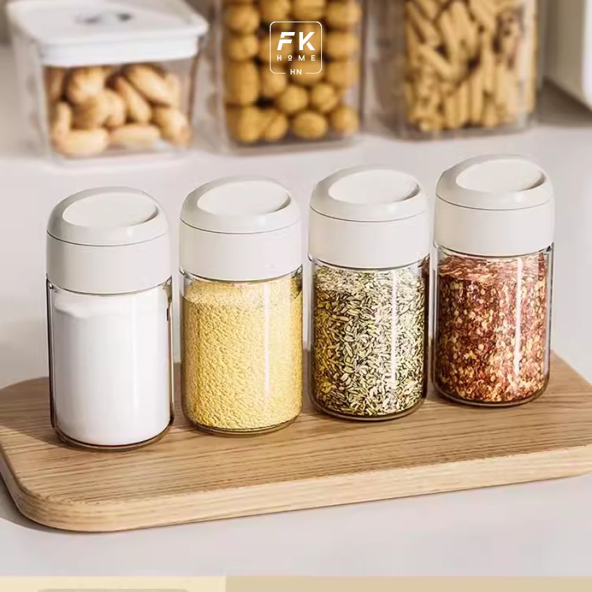 Lọ đựng gia vị thủy tinh FEEKA có thìa chống ẩm dung tích 250ml - PMGVTXT2TR250