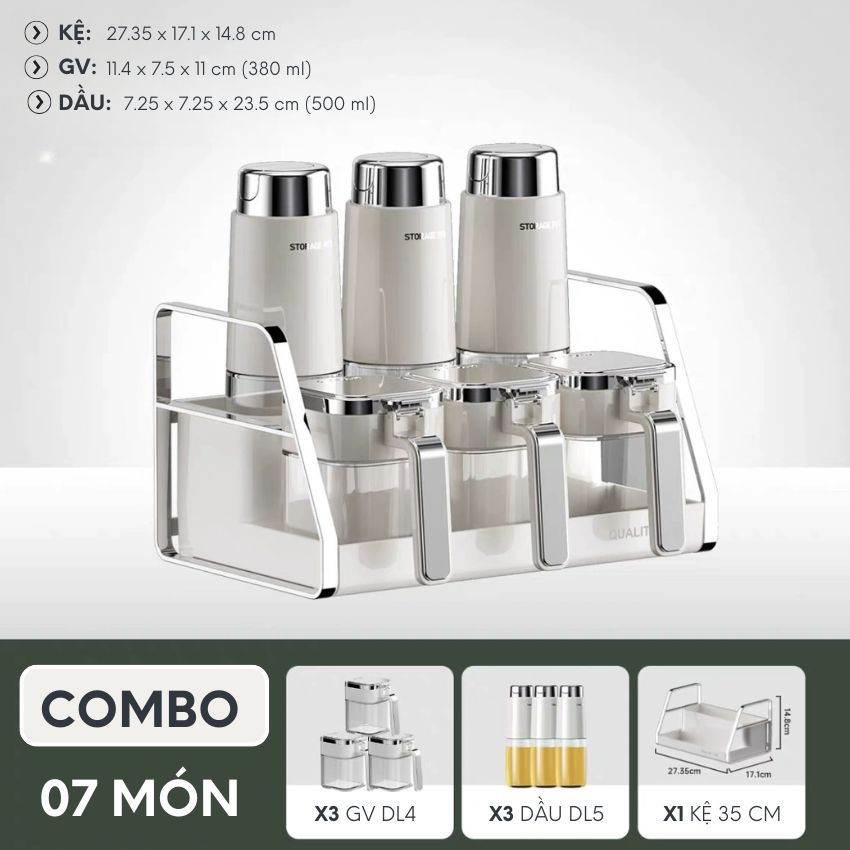 Kệ đựng gia vị nhà bếp FEEKA inox 304 chống gỉ, giá để hũ gia vị 2 tầng màu trắng sang trọng - DLKKGVNG02
