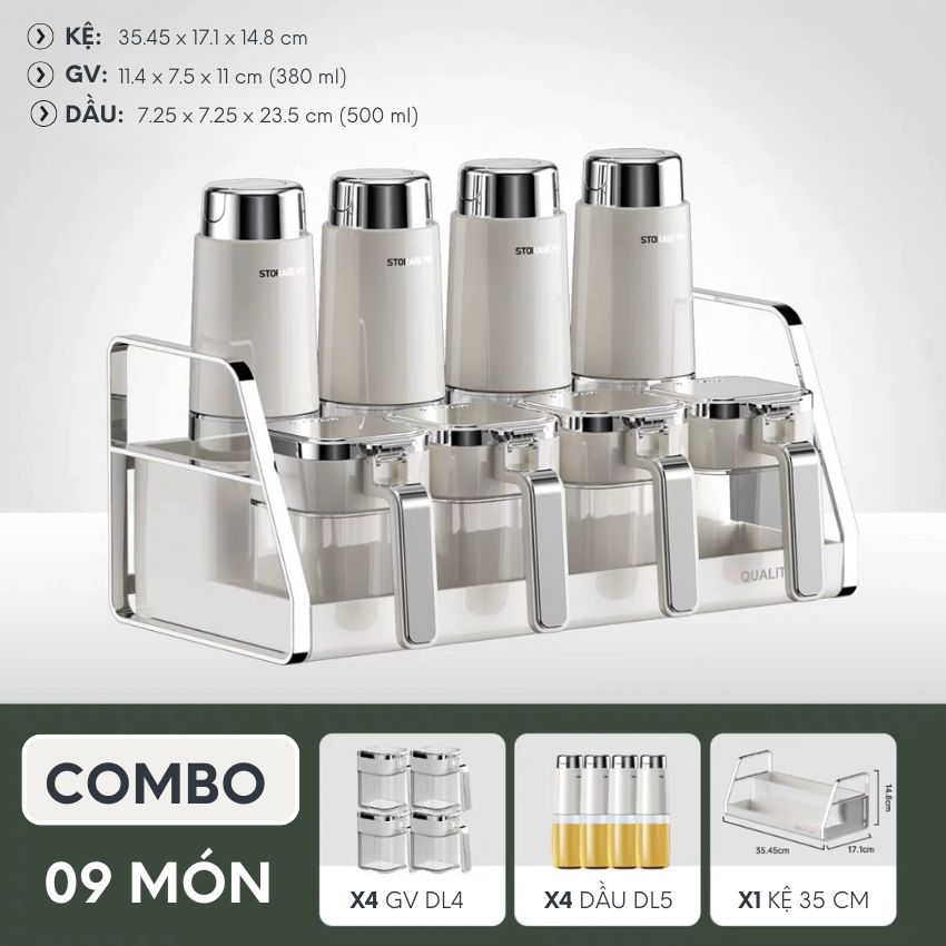 Kệ đựng gia vị nhà bếp FEEKA inox 304 chống gỉ, giá để hũ gia vị 2 tầng màu trắng sang trọng - DLKKGVNG02
