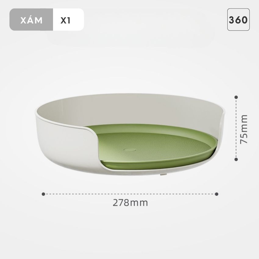 Khay để lọ gia vị thuỷ tinh Feeka xoay 360 độ, kệ đựng gia vị chống trượt tiện lợi - PMKKGVX03