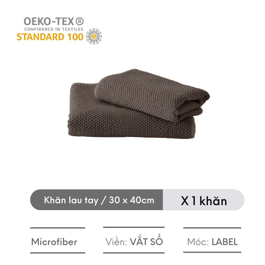 Khăn lau tay treo bếp vải microfiber có móc treo sang trọng, khăn lau bếp cao cấp có móc treo siêu thấm - BTKHLT1H