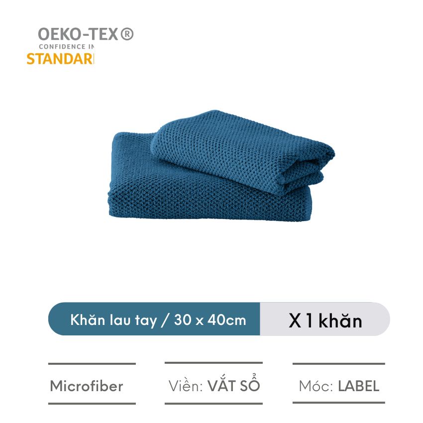 Khăn lau tay treo bếp vải microfiber có móc treo sang trọng, khăn lau bếp cao cấp có móc treo siêu thấm - BTKHLT1H