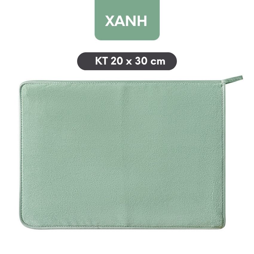 Khăn lau tay treo bếp vải microfiber có móc treo sang trọng, khăn lau bếp cao cấp có móc treo siêu thấm - BTKHLT5S