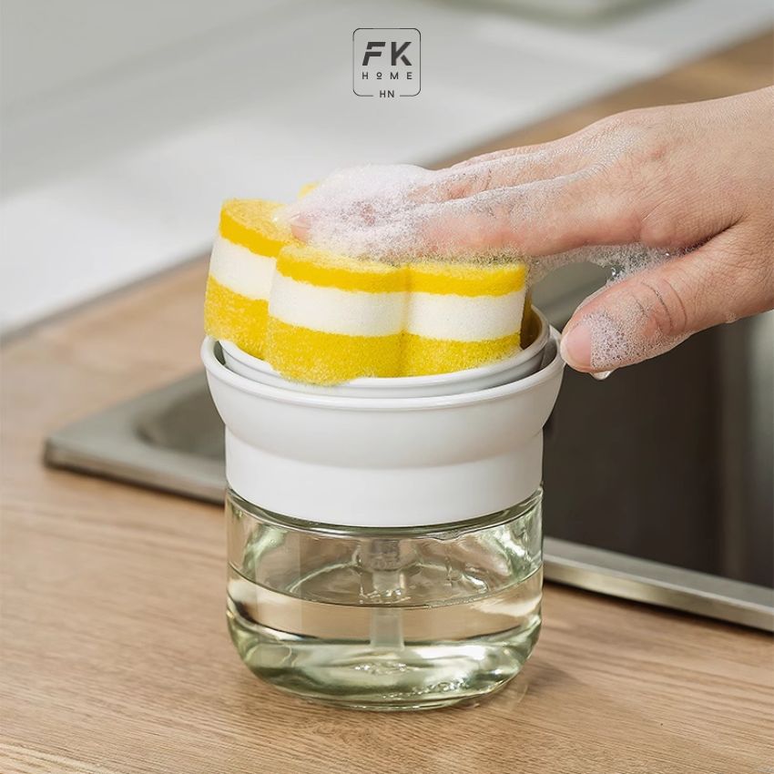 Lọ đựng nước rửa bát nhấn để lấy tiện lợi, chai chiết nước rửa bát 280 ml - IGKHCHXPTR01