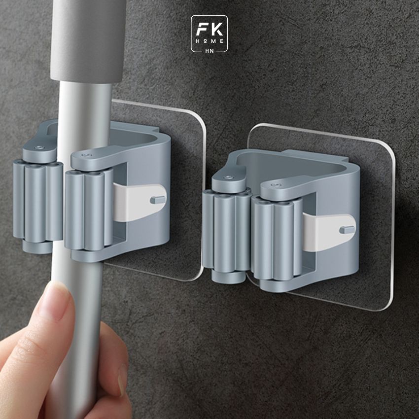 Móc dán tường treo chổi lau nhà đa năng, móc treo chổi dính tường phù hợp mọi kích cỡ - JBMTTU01X1