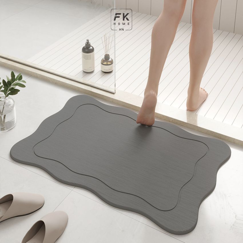 Thảm đá diatomite siêu thấm nước phong cách sang trọng, thảm đá thấm nước chống trơn để phòng tắm - YSTHSHD14060