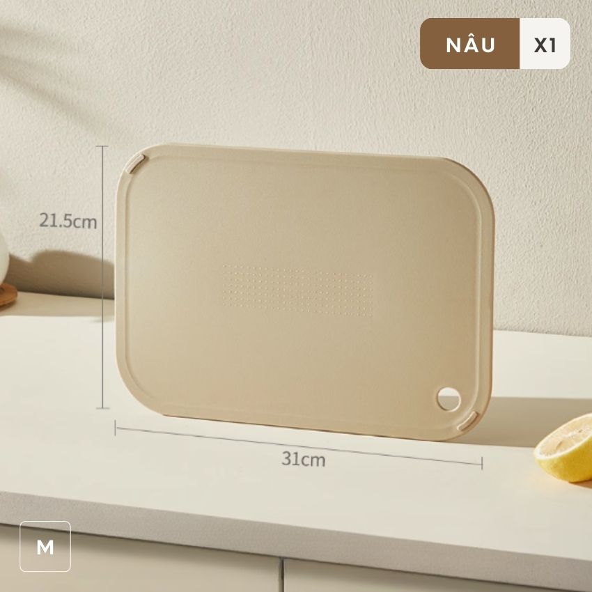 Thớt nhựa kháng khuẩn cao cấp 3 kích thước có móc treo chống trượt tốt - DXCBKK01NS