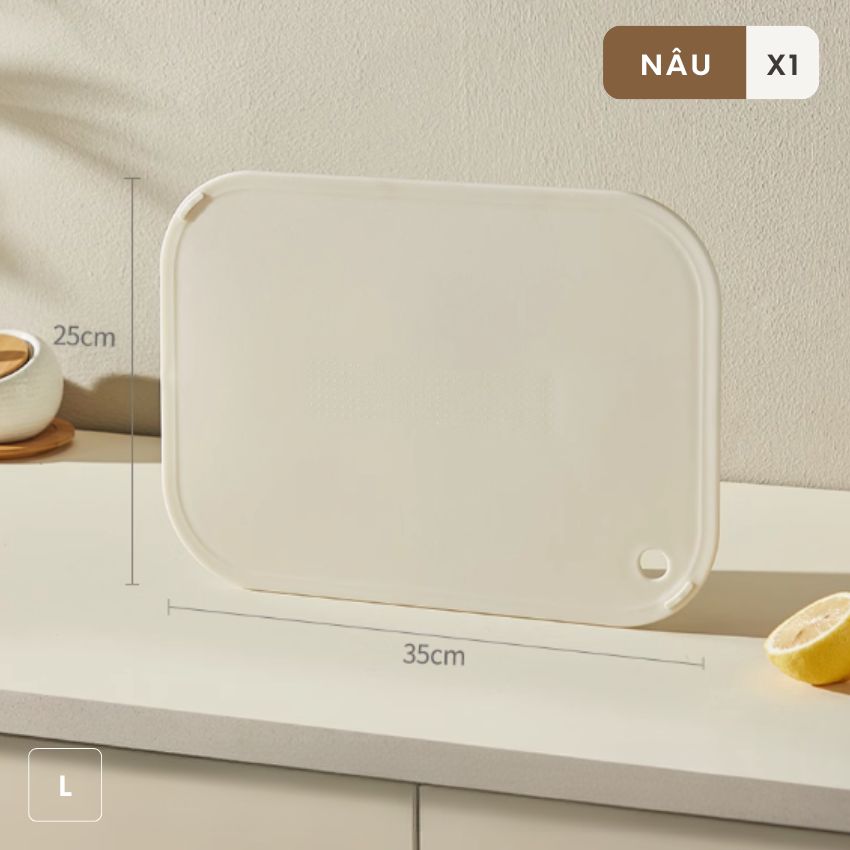 Thớt nhựa kháng khuẩn cao cấp 3 kích thước có móc treo chống trượt tốt - DXCBKK01NS