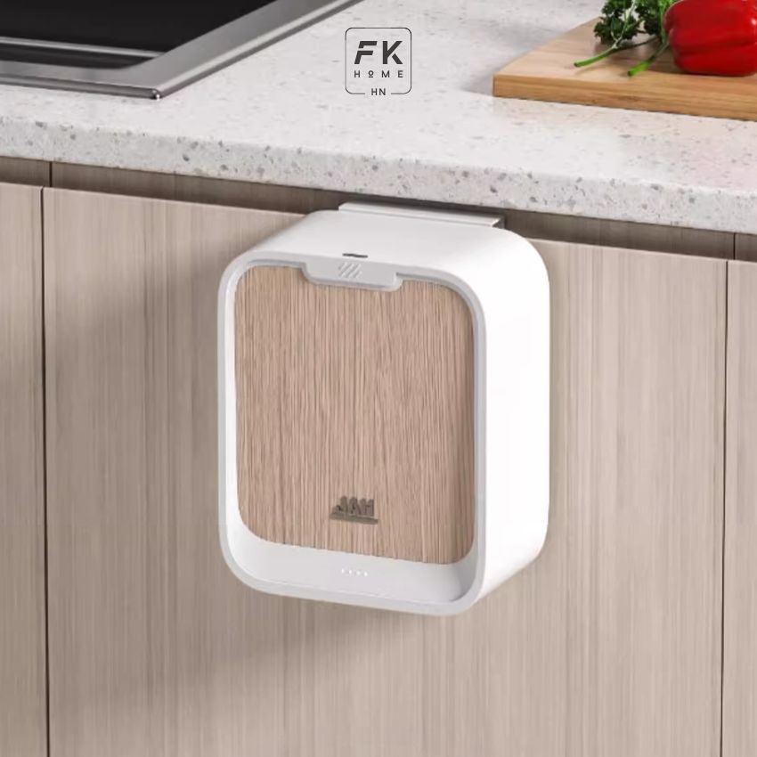 Thùng đựng rác nhà bếp thông minh treo cửa FEEKA cảm ứng sang trọng, thùng rác 7L treo tủ bếp đóng mở tự động - JAHTBWALL08X