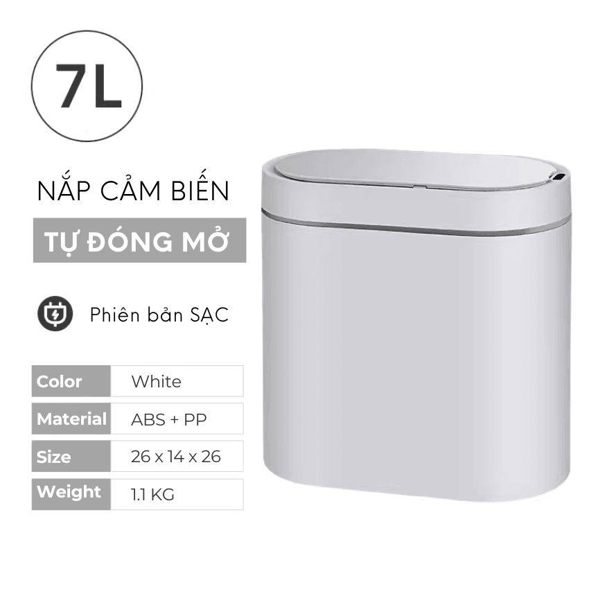 Thùng đựng rác thông minh cảm ứng 2 phiên bản - kèm pin và sạc type C - JAHTBATSAC017L