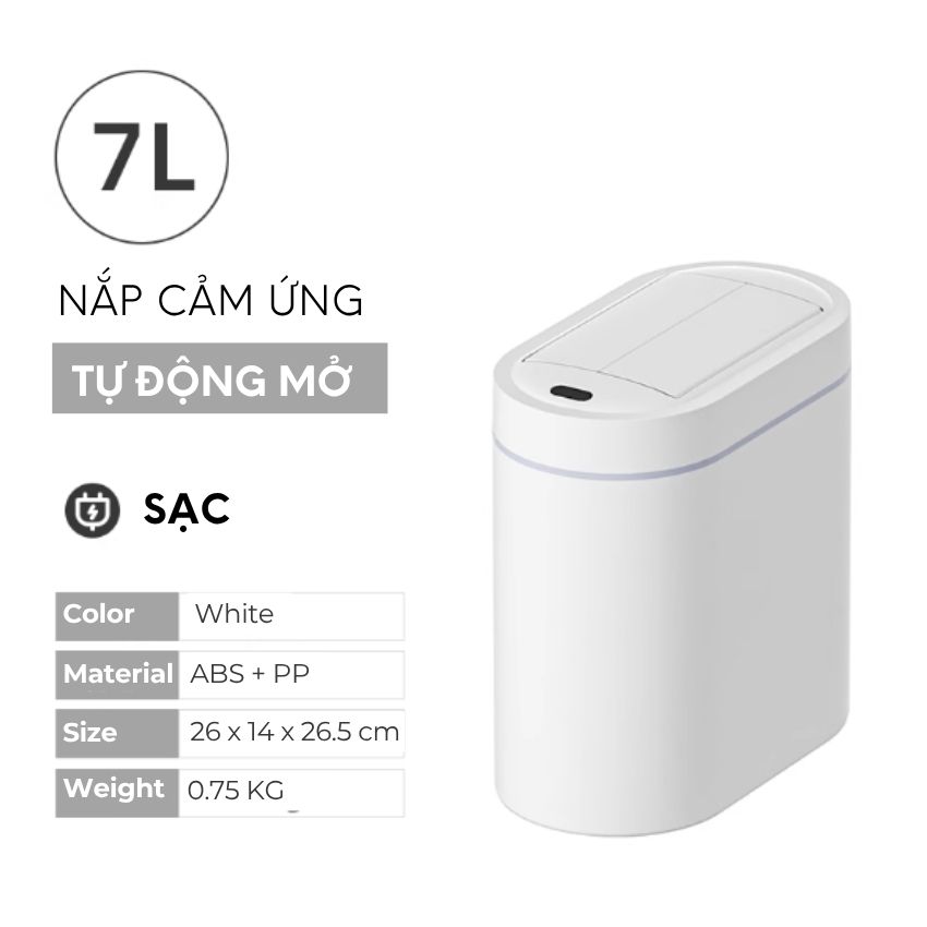 Thùng rác thông minh cảm ứng tự động FEEKA có nắp cho phòng tắm phòng ngủ, Thùng đựng rác cảm ứng cho phòng bếp - JAHTBATPIN027L
