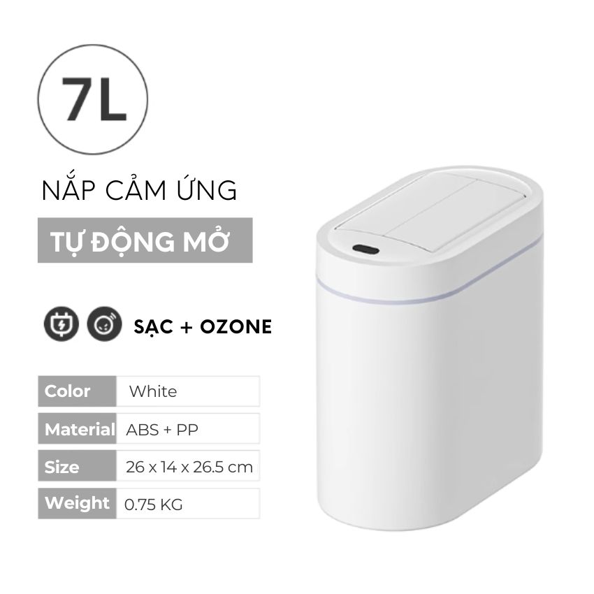 Thùng rác thông minh cảm ứng tự động FEEKA có nắp cho phòng tắm phòng ngủ, Thùng đựng rác cảm ứng cho phòng bếp - JAHTBATPIN027L