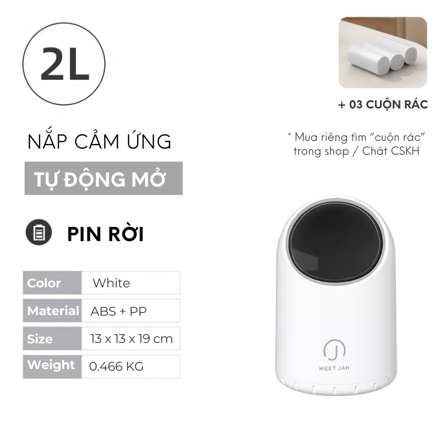 Thùng rác cảm ứng mini để bàn 2L tự đóng mở sang trọng, sọt rác để bàn mini đóng mở tự động cảm ứng - JAHTBBAATPIN101