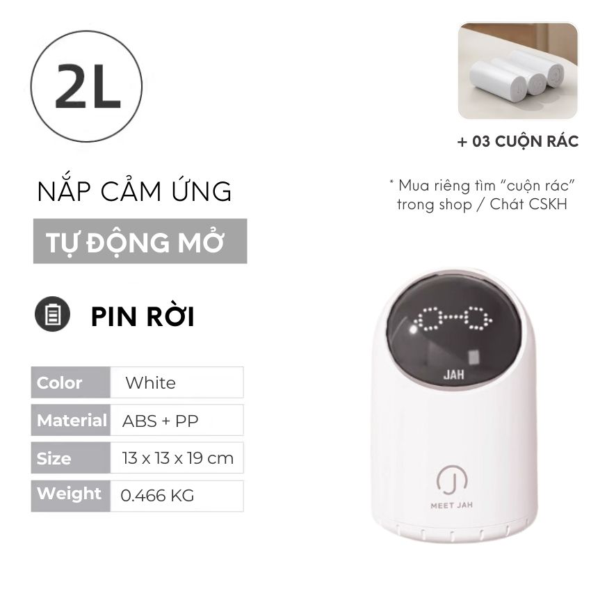 Thùng rác cảm ứng mini để bàn 2L tự đóng mở sang trọng, sọt rác để bàn mini đóng mở tự động cảm ứng - JAHTBBAATPIN101