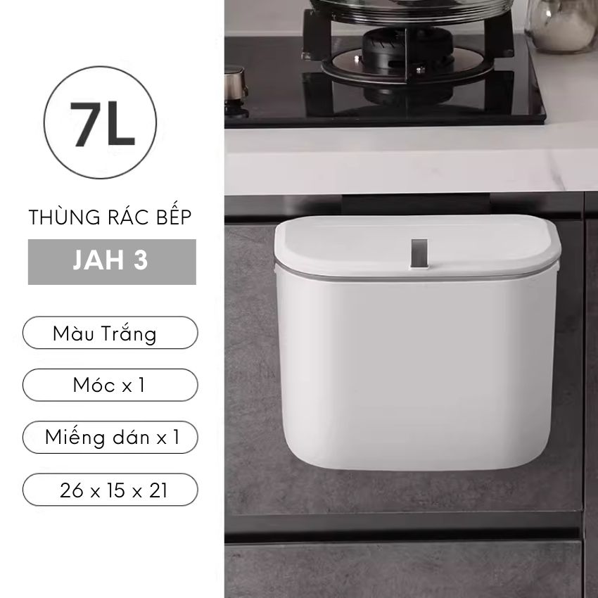 Thùng đựng rác nhà bếp treo cửa FEEKA có nắp sang trọng, thùng rác treo tủ bếp mini cỡ lớn nhỏ dễ thương - JAHTBWALL037L