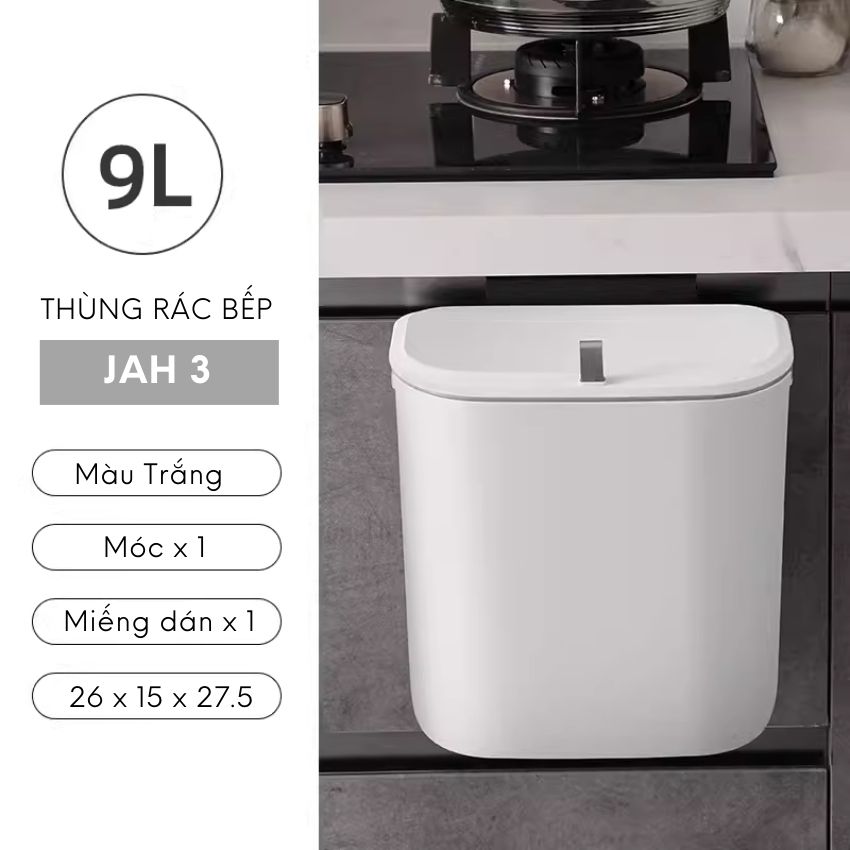 Thùng đựng rác nhà bếp treo cửa FEEKA có nắp sang trọng, thùng rác treo tủ bếp mini cỡ lớn nhỏ dễ thương - JAHTBWALL037L