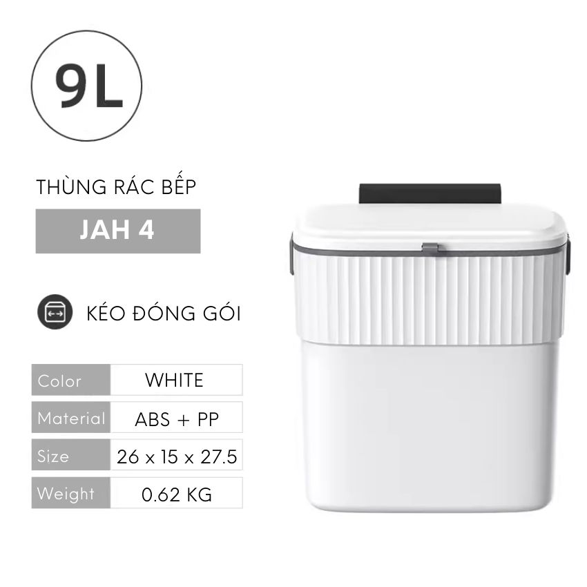 Thùng đựng rác nhà bếp treo cửa FEEKA có nắp sang trọng, thùng rác treo tủ bếp mini cỡ lớn nhỏ dễ thương - JAHTBWALL047L